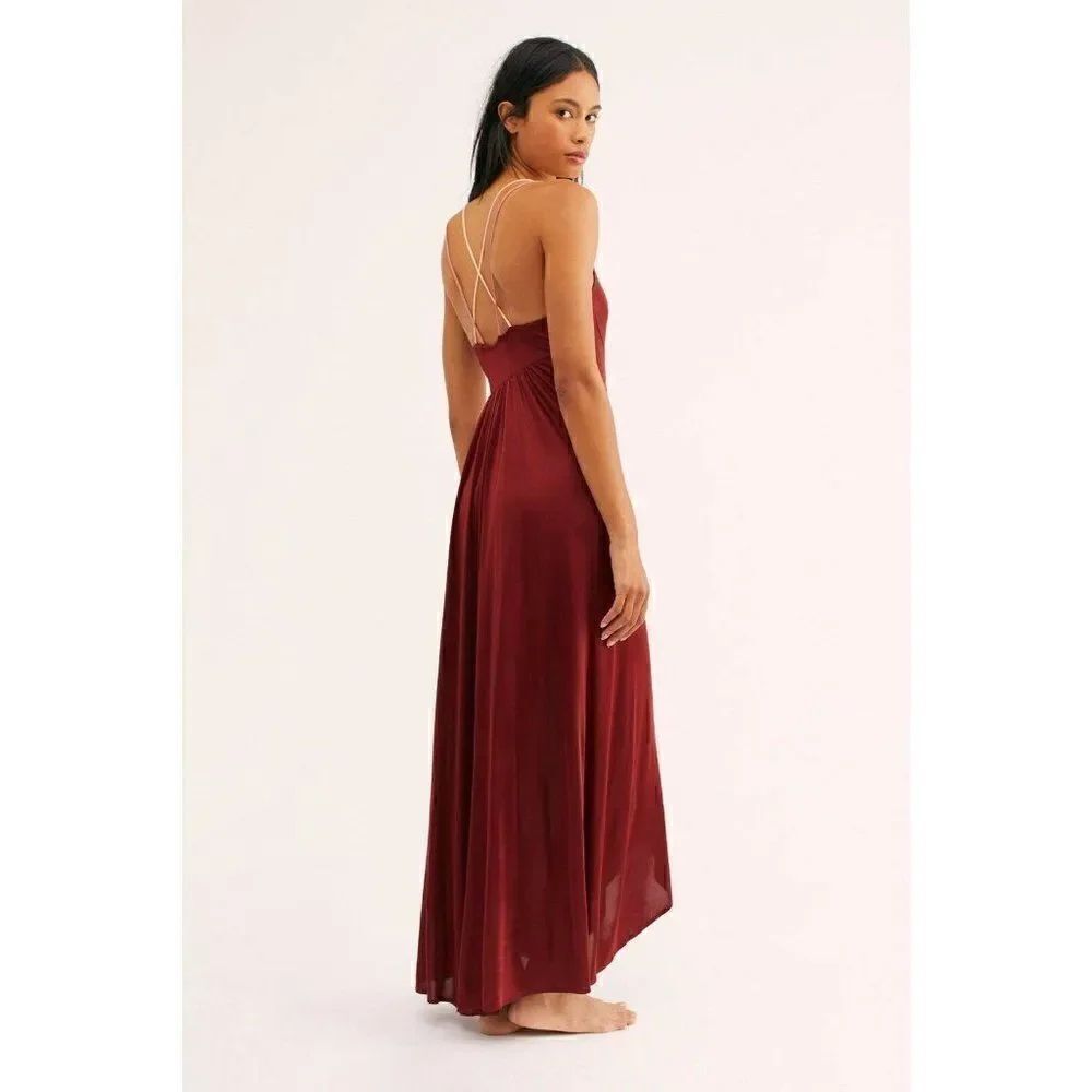 NEW FREE PEOPLE Sz XS EAST SIDE MAXI SLIP DRESS - Picture 3 of 5